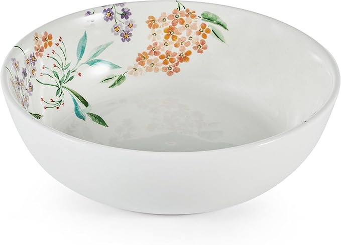 Fitz and Floyd Meadow Floral Set of 2 Serving Bowls, 10.5 inch, 8.5 Inch