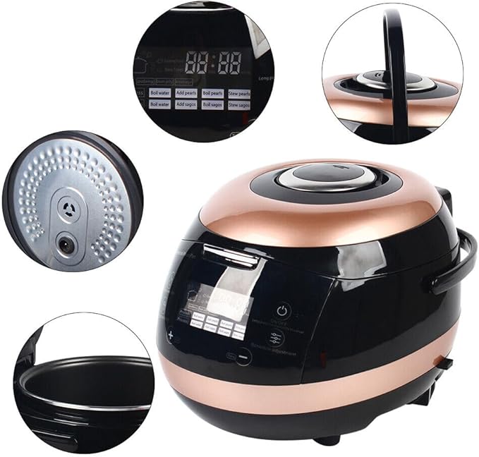5L Automatic Pearl Pot, Commercial Household Non-Stick Pearl Pot, Professional Pearl Steamer Coffee Pot, 110V 900W Anti-Hot Design, Intelligent Touch Screen Control Panel