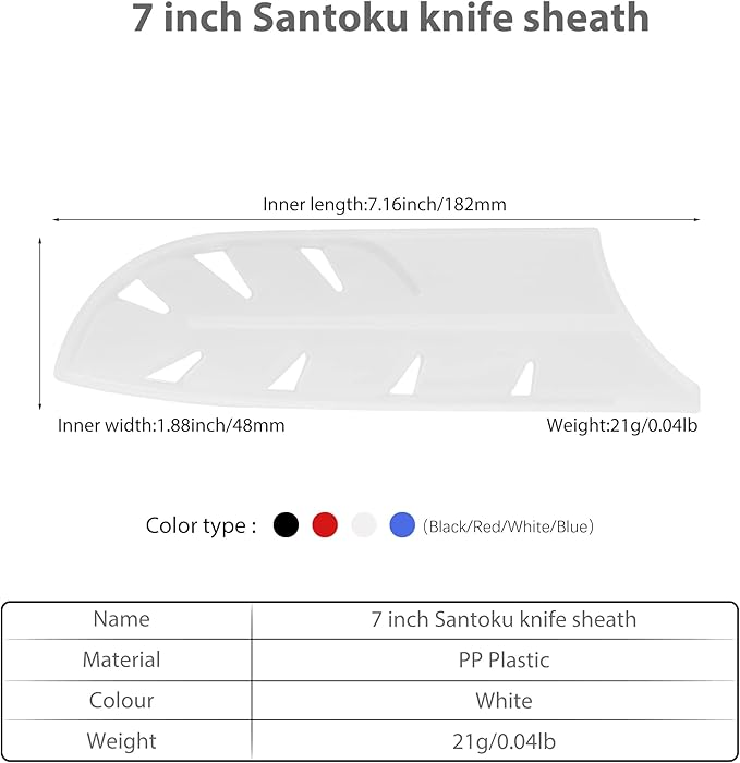 XYJ 2pcs/set Safety Knife Covers Sleeves Knives Edge Guard, Universal Knife Sheath, Santoku Knife Case Blade Guards Protector White Kitchen Knife Cover Sleeve