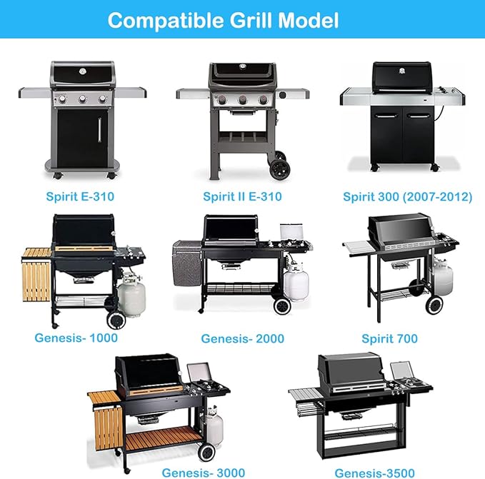 Cast Iron 7658 Cooking Griddle & 7638 Grill Grate for Weber GS4 Spirit II & I 300 Grills, Spirit E/S 310 E/S 320 E/S 330 SP-320, Spirit 700 Genesis 1000-3500 Genesis Gold Silver Platinum B/C