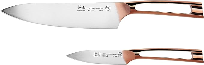 Cangshan N1 Series 61871 German Steel Forged 2-Piece Starter Knife Set, Copper Plated Handle
