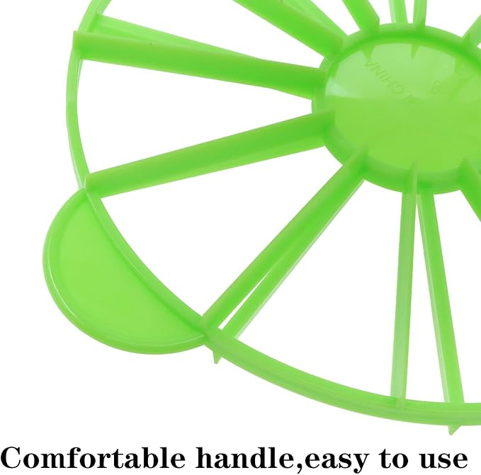 Cake Portion Cutter Cake Portion Marker Round Cake Slicer Double Sided Cake Portion Marker 10 or 12 Pieces (26.8 cm /10.6 In diameter) (Greener)