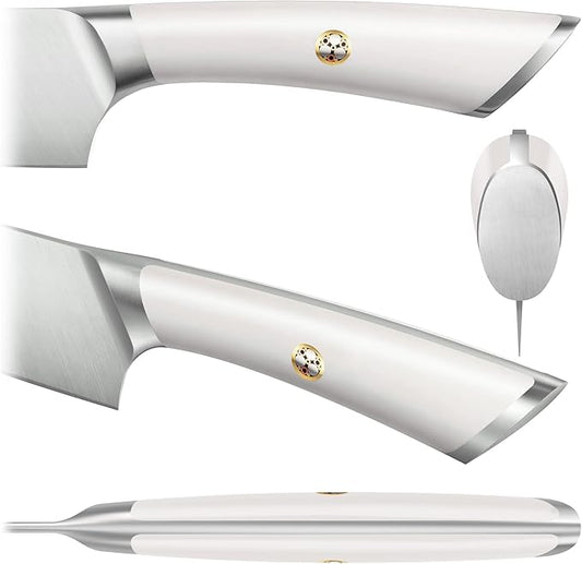 Cangshan ELBERT Series German Steel Forged 8" Offset Bread Knife (White)