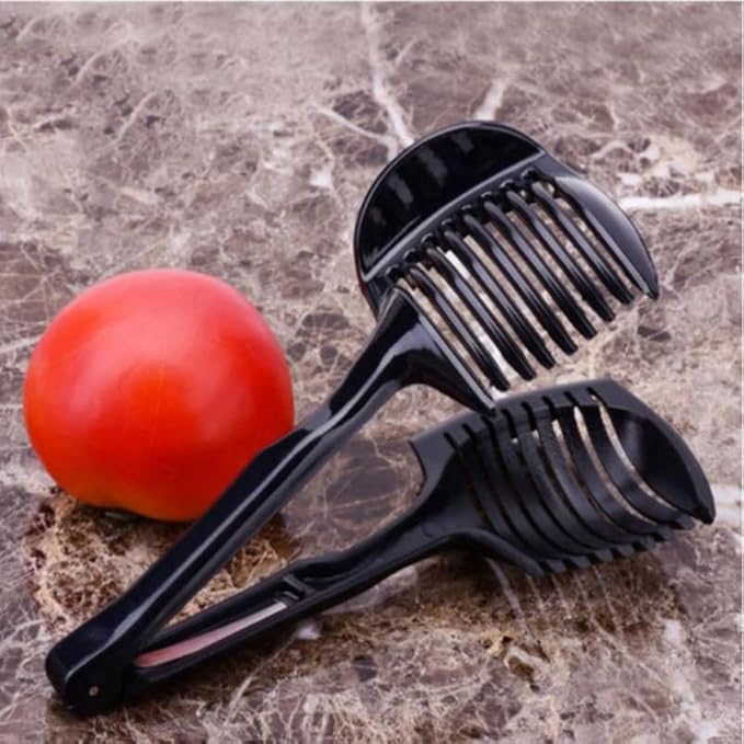 Multifunctional Kitchen Slicer Food Clip with Stainless Steel Spring - Manual Tomato Fruit and Vegetable Cutter and Egg Slicer for Easy Food Preparation