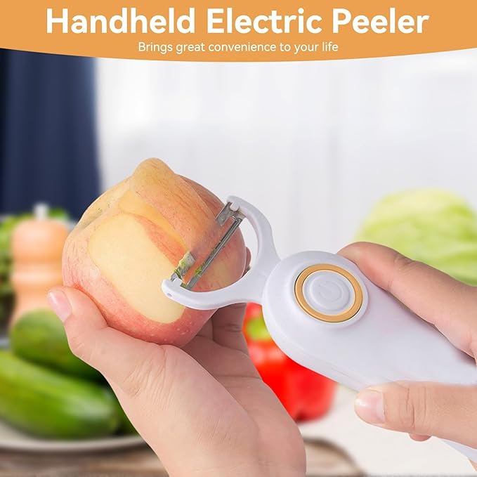 Kitchen Vegetable Peeler, potato peeler, Electric Peeler Handheld USB Rechargeable Fruit Vegetables Peeler with 3 Cutter Heads Kitchen Gadgets for Apples, Potato, Carrots, Cucumber