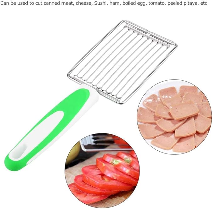 Akozon Luncheon Meat Cutter Stainless Steel Ham Fruit Tomato Slicer Boiled Egg Slicer Fruit Slicer Soft Food Slicer Sushi Cutter Cheese Kitchen Soft Food Cutting Tool