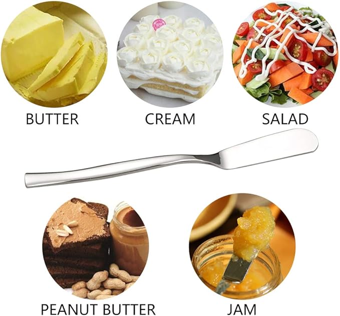 Idotry 6-Piece Stainless Steel Butter Knives, Cheese/Butter Spreaders, 6.32-INCH