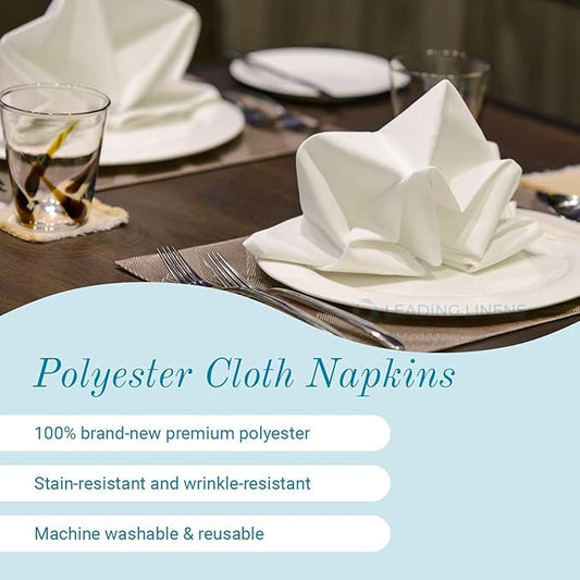 Polyester Cloth Napkins - Washable Soft Table Linens - Durable & Elegant for Dining, Restaurants, Weddings, Events, Rentals, Banquets, & Parties - Premium Quality Set of 250, Red, 17"x17"