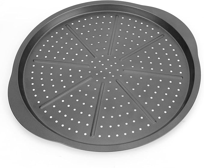 Beasea Pizza Pan for Oven, 13 Inch Nonstick Homemade Pizza Pan Tray with Holes Carbon Steel Round Pizza Bakeware Sheet for Restaurants and Homemade Oven Baking