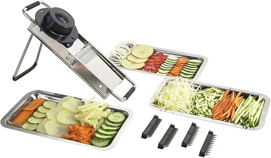 LOUIS TELLIER - Professional Chef's Mandoline - Stainless Steel - Slices Fruits and Vegetables - French Fries and Julienne - Adjustable Thickness - Made in France