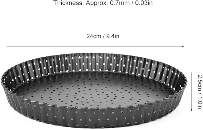 Agatige 9 in Pizza Pan with Holes for Oven, Non-stick Bakeware Pizza Tray Black Pizza Pan with Removable Bottom for Make Kinds of Pizzas or Pies