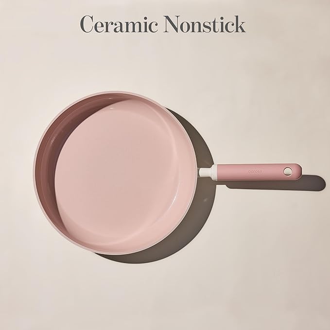 CAROTE Ceramic Frying Pan, 2 Nonstick Skillets & Silicone Spatula, Induction Compatible All Stoves