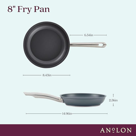 Anolon Accolade Forged Hard Anodized Nonstick Frying Pan/Skillet, 8 Inch, Moonstone Gray