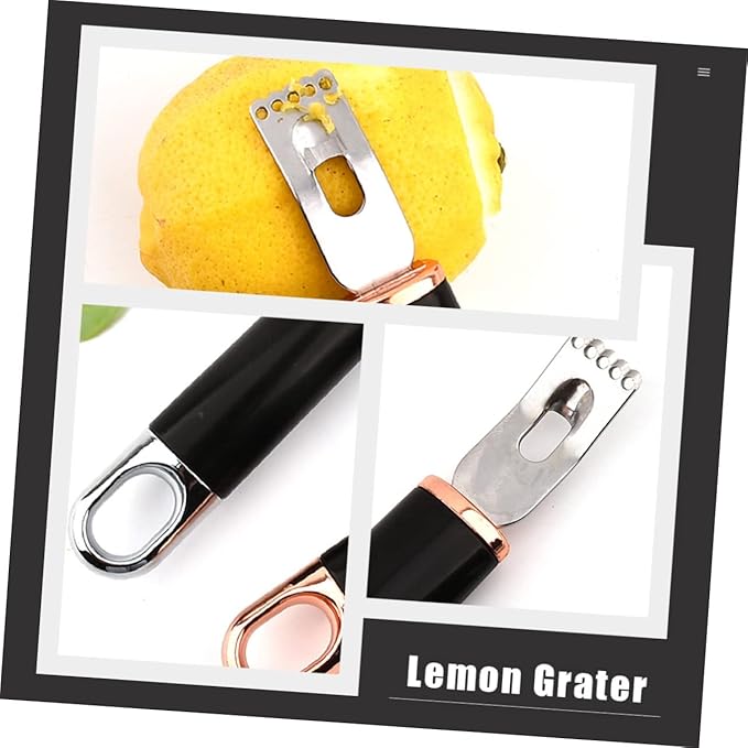 OUNONA Stainless Steel Lemon Grater for Citrus Fruits Portable Kitchen Tool for Home Use for Grating Lemons and Oranges Easy to Clean for Cooking and Baking Random Color