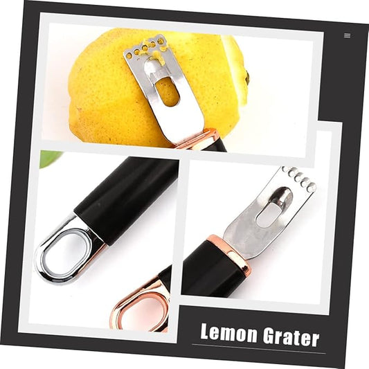OUNONA Stainless Steel Lemon Grater for Citrus Fruits Portable Kitchen Tool for Home Use for Grating Lemons and Oranges Easy to Clean for Cooking and Baking Random Color