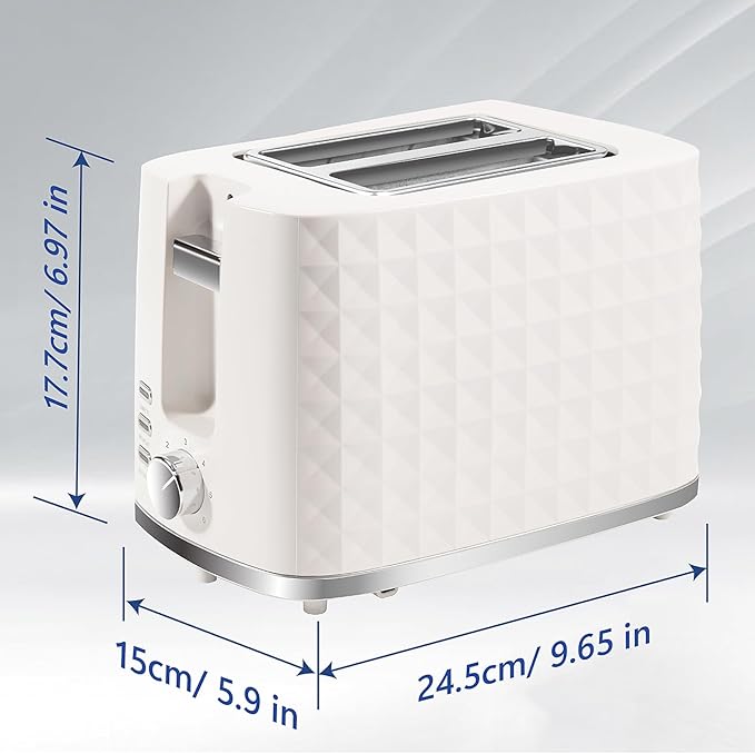 Seydere Toaster 2 Slices, Toasters Wide Slot, Bread Toaster with Cancel, Bagel, Defrost Function, Bagel Toasters with Removable Tray & 6 Temperature Settings, Beige