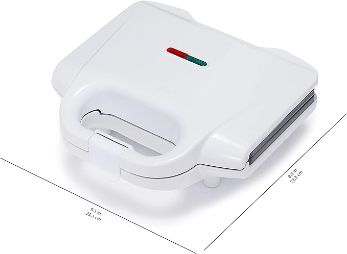 Amazon Basics Waffle Maker 2-Slices White with Non-stick coating and Easy to Clean, 700W