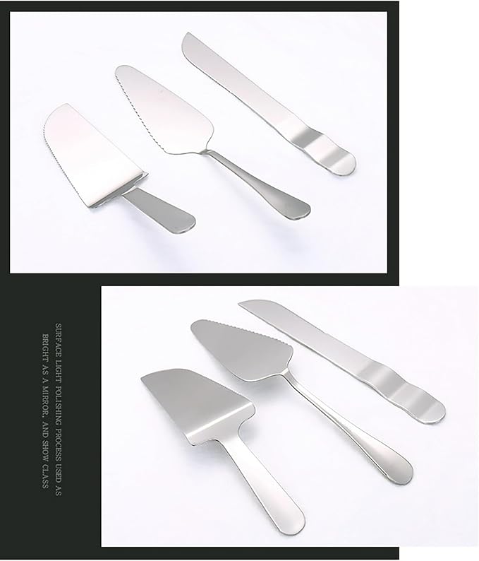 Enbar Cake Knife and Server Set Wedding Stainless Steel Cake Cutting Set For Wedding Include Cake Cutter And Cake Perfect For Wedding, Birthday, Parties and Events