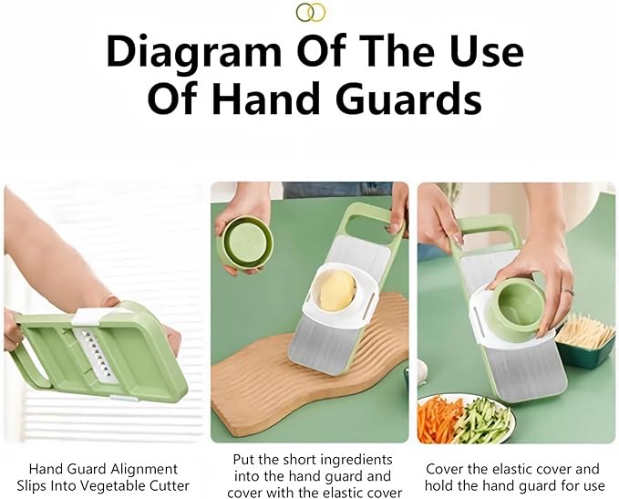 2 Pack 5 in 1 Mandoline Slicer for Kitchen, Vegetable Slicer Multi Blade Potato Chip, Veggie shredder, Vegetable Cutter, Julienne Shredder and peeler For Small Job In Kitchen