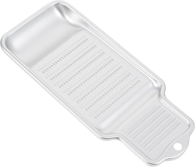 Garlic Ginger Grater with Groove Tray Portable Household Food Zester for Vegetables and Cheese Easy-clean Metal Scraping Tool for Food and Baking Ingredients