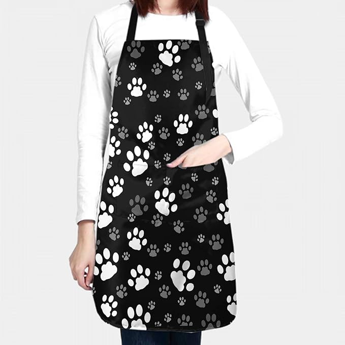 Apron with Pockets Aprons for Women Men Kitchen Chef Apron for Cooking Gardening Server Waitress Painting