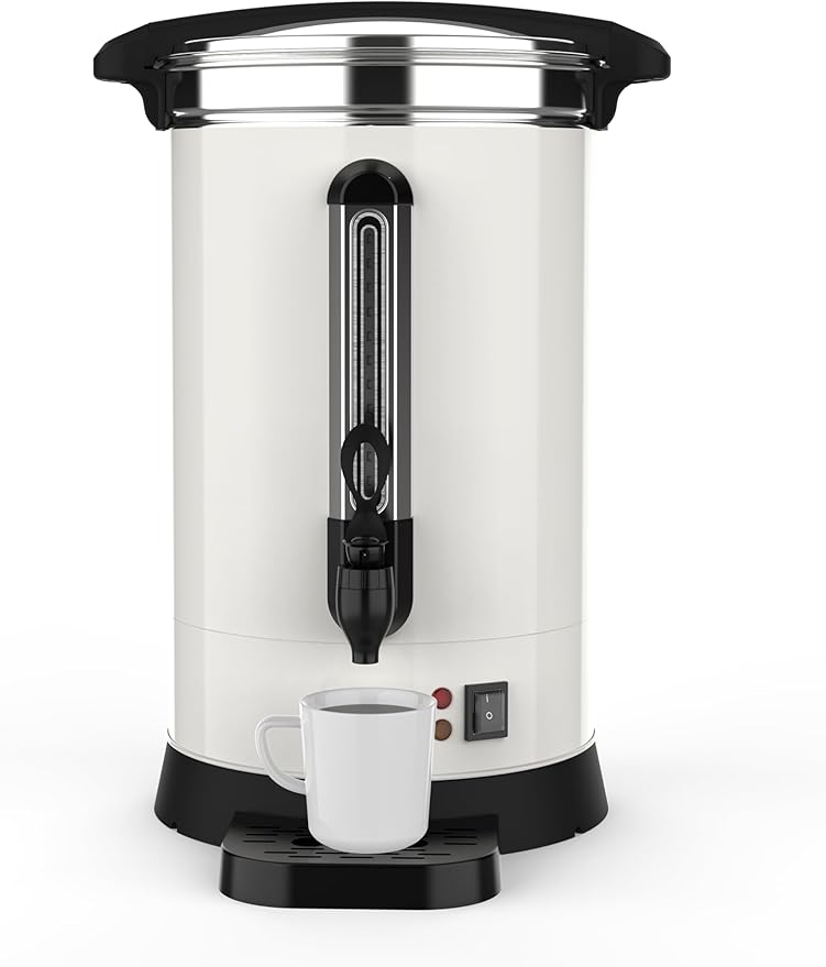 GarveeHome 120 Cups Coffee Urn,18 L/4.8 gal Double Wall Commerical Coffee Maker for Buffet Catering Wedding Gathering,Large Capacity Hot Coffee Dispenser,Stainless Steel Hot Water Urn