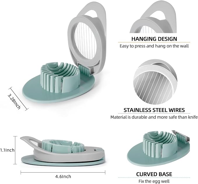 2 Pack Egg Slicer for Hard Boiled Eggs, Dokpod Egg Cutter for Hard Boiled Eggs, Stainless Steel Wire Egg Slicers, Egg Salad Maker, Boiled Egg Slicers, Boiled Egg Cutter