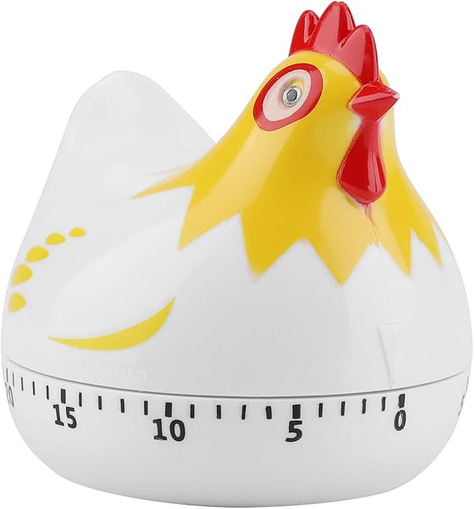 Chicken Pattern Timer, Kitchen Timer Reminder Cooking Countdown Timer for Cooking Baking Timer (White)