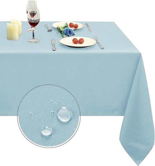 Obstal Dusty Blue Rectangle Table Cloth - Heavy Duty Water Resistance Polyester Tablecloth, Decorative Fabric Table Cover for Outdoor and Indoor Use, 60x120 Inch