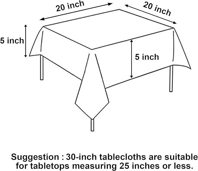 Hiasan Black Tablecloth Square - Waterproof and Wrinklr Resistant Washable Polyester Fabric Table Cloth for Dining Room and Outdoor Use, 30 x 30 Inch