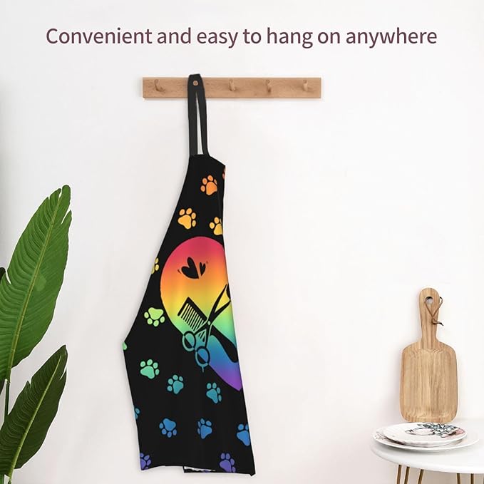 Apron with Pockets Aprons for Women Men Kitchen Chef Apron for Cooking Gardening Server Waitress Painting