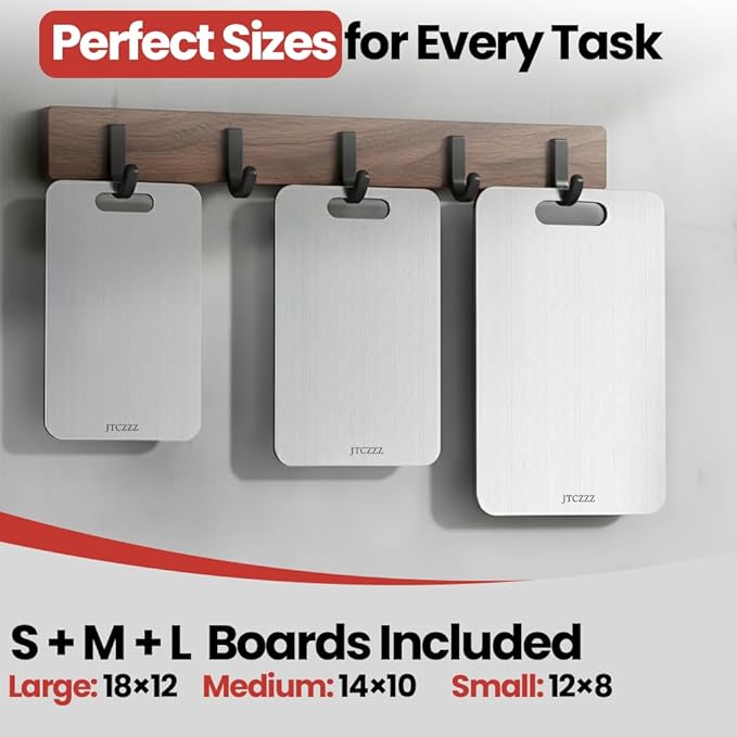 Premium Titanium Cutting Board - 100% Pure Titanium Cutting Boards for Kitchen Use - Durable and Lightweight Cutting Board Accessory for Precise Chopping and Slicing 1PC (14"L x 10"W)