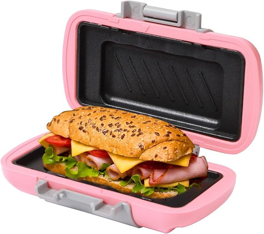 Microwave Toastie Sandwich Maker, Nonstick Plate Microwave Panini Grilled Cheese Maker, Versatile Wireless Small Toaster Hot Dog, Dishwasher Safe, Fast Cooking for Breakfast, Snacks, Pink