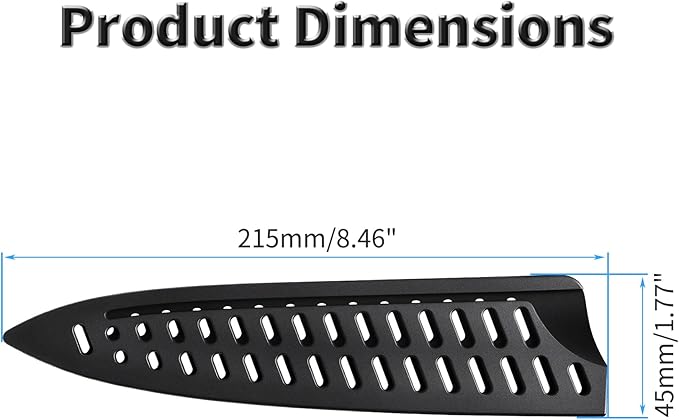 FOCMKEAS 2 Pcs Safety Knife Cover Sleeves for 8 Inch Meat Cleaver Sheath Blade Protector for Home Kitchen PP Universal Knife Sheath for Knife Protection Black