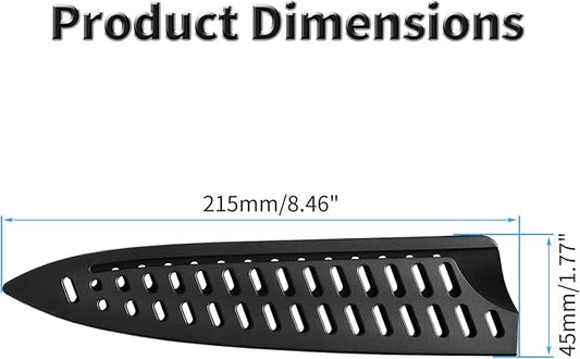 FOCMKEAS 2 Pcs Safety Knife Cover Sleeves for 8 Inch Meat Cleaver Sheath Blade Protector for Home Kitchen PP Universal Knife Sheath for Knife Protection Black