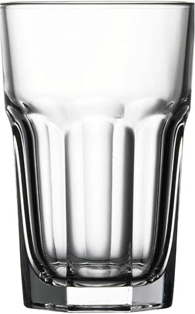 Drinking Glasses Set of 6, 12.5 oz Water Glasses – Durable Glassware for Juice, Milkshake, Coffee Glasses, Beer Glasses, Cocktail Tumblers, Heavy Base, Dishwasher Safe Kitchen & Party Use