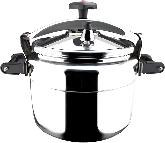MAGEFESA Chef 23-Quart Aluminum Pressure Cooker – Stainless Steel Lid, Thermodiffusion Base, 3 Safety Systems, Fast & Even Cooking
