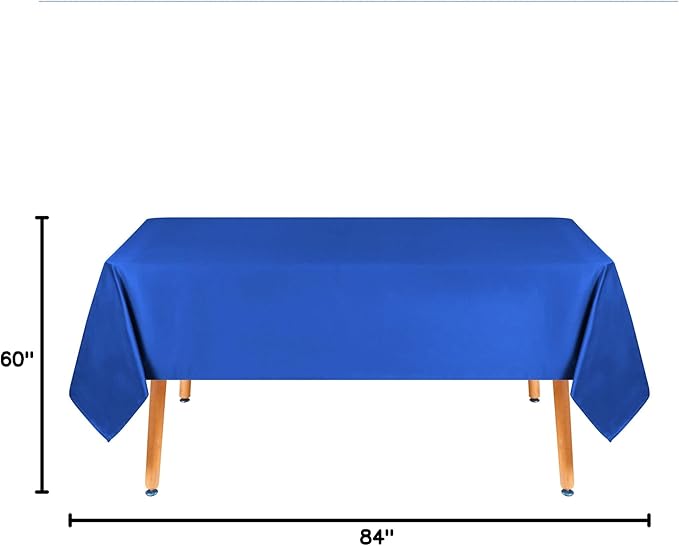Obstal 210GSM Rectangle Table Cloth, Water Resistance Microfiber Tablecloth, Decorative Fabric Table Cover for Outdoor and Indoor Use (Royal Blue, 60 x 84 Inch)