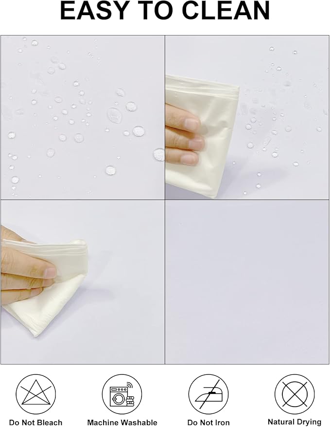 Fokitut 2 Pack Waterproof Square Tablecloth, 52x52 Inch, Stain Resistant and Wrinkle Polyester Table Cloth, Fabric Table Cover for Kitchen Dining, Wedding, Party, Holiday Dinner-White