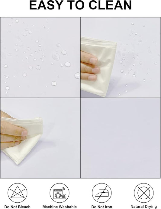 Fokitut 12 Pack Waterproof Rectangle Tablecloth, 90x132 Inch,Stain Resistant and Wrinkle Polyester Table Cloth, Fabric Table Cover for Kitchen Dining, Wedding, Party, Holiday Dinner-White