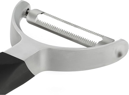 Professional Y Serrated Blade Stainless Steel Peeler - Ultra-Sharp Comfort Handle Dishwasher Safe Peeler