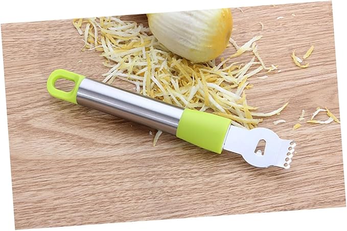 Healifty Stainless Steel Lemon Zester with Hanging Loop Multi Functional Citrus Grater and Peeler for Easy Slicing for Chocolate Cheese and Vegetables Random Color Random Color