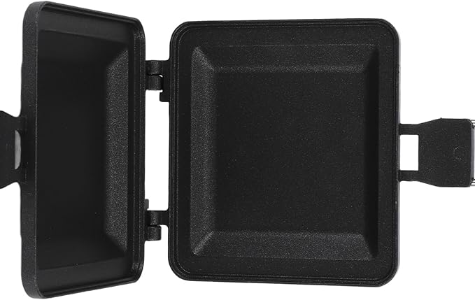 Double Sided Frying Pan, Aluminum Alloy Sandwich Grill Maker Breakfast Frying Pan with Foldable Handle, Nonstick Sandwich Panini Maker Pan for Camping Toaster Breakfast Omelette
