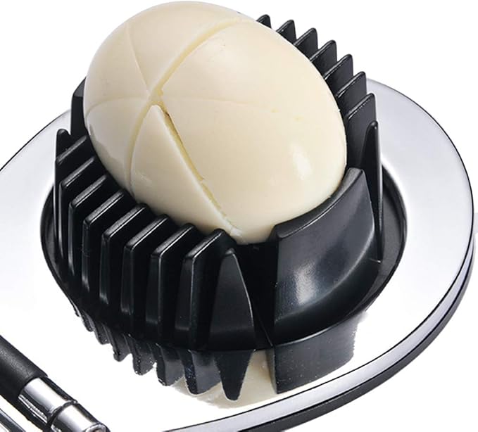 Egg Cutter, Stainless Steel Cutter Wire with 3 Slicing Styles, Manual Egg Slicer Kitchen Helper for Hard Boiled Eggs, Strawberry, Fruit Garnish Slicer, Labor Saving
