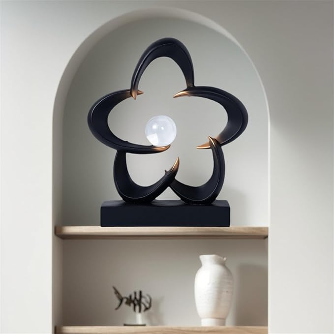Abstract Sculpture Art Home Decor Accents Modern Decorative Objects for Living Room Shelf Coffee Table TV Stand Cabinet Office Decor Accents (Black A)