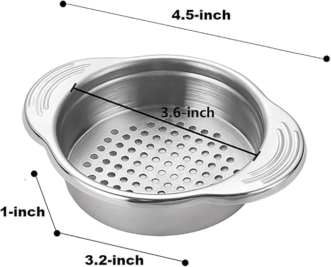3-Pack Tuna Can Strainer, Stainless Steel Sieve Tuna Strainer Press Can Oil Squeezer Canning Colander for Regular-Size and Wide-Necked Tunas, Dishwasher Safe 4.53 x 3.23 x 1 inch