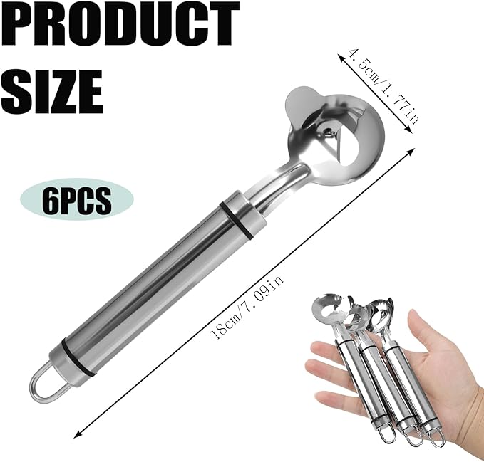 6 Pcs Cactus Peeler Spoon, Upgraded Safe 304 Stainless Steel Nopales Peeler, Multi-Function Cactus Peeling Tool, Chinese Noodle Tools for Kitchen Gadgets Accessory and Home and Restaurant