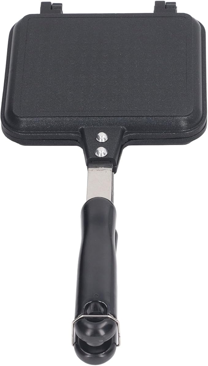 Double Sided Breakfast Sandwich Maker,Anti Stick Sandwich Maker Press Flip Pan,Aluminium Alloy Grilled Cheese Maker,Waffle Pan,Panini Maker Pan,Pie Irons for Camping