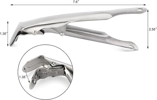New Star Foodservice 50479 Deep Pizza Tray Pan Gripper Holder, 8", Silver