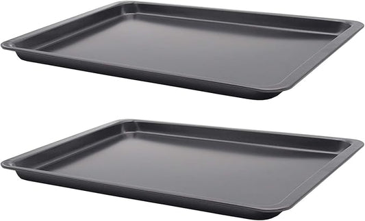 HYTK 2PCS Cookie Sheet 10x14.5 Inch (Inner 9x13) Baking Sheet Nonstick Heavy Carbon Steel Baking Pans Bakeware